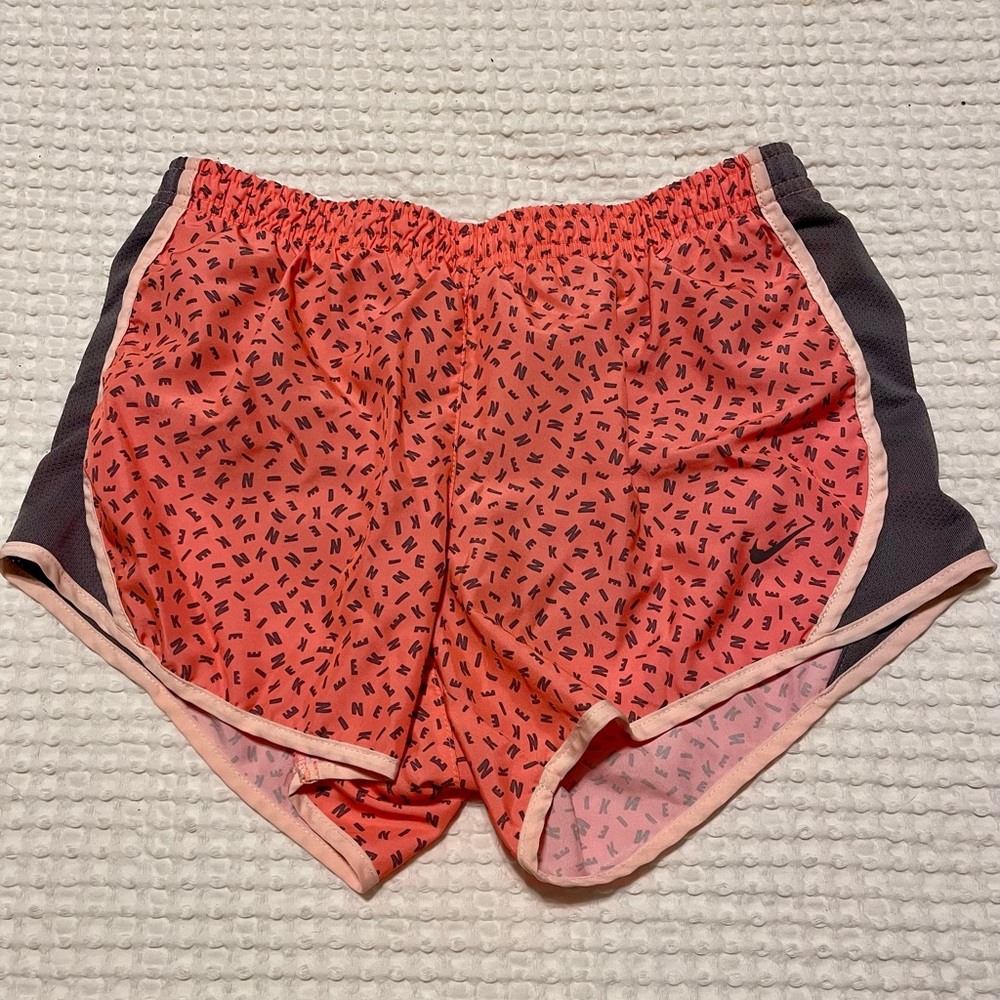 Nike Kids Large Coral & Gray Athletic Shorts Lightweight Design